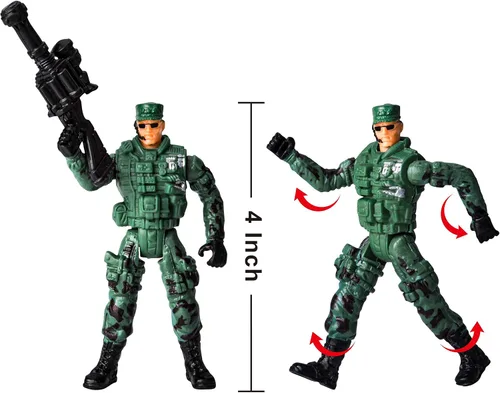 Miniatura 5 de JOYIN Vehículos militares Juego de juguete de helicóptero de transporte alimentado por fricción con sirena de luz y sonido, y figuras de acción