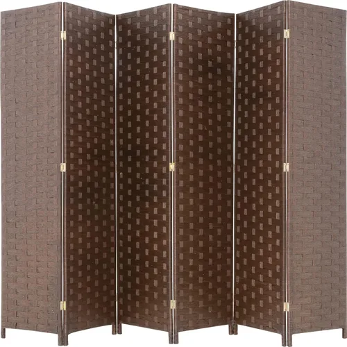 Miniatura 8 de Paneles plegables de fibra de tejido alto, biombo de madera con 4 paneles plegables de 6 pies de alto, divisor de malla, portátil, divisores de Negro