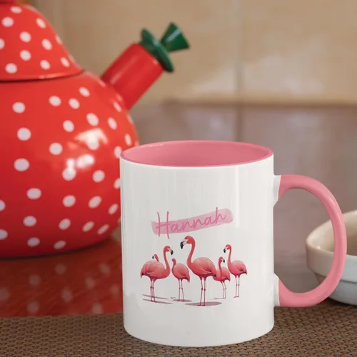 Miniatura 4 de Taza de flamenco personalizada 2023, Flock Of Flamingo Mug para cumpleaños de los amantes del flamenco, taza de café personalizada de flamenco