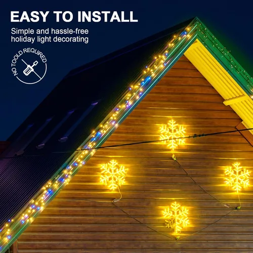 Miniatura 6 de Ganchos para clips de luces de cadena para exteriores: 25 piezas de clips de cable resistentes con tiras adhesivas impermeables para colgar luces