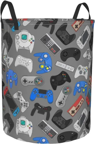 Miniatura 2 de Controlador de videojuegos con fondo gris, cesta de almacenamiento para juguetes, organizador de ropa, para el hogar, baño, dormitorio, guardería