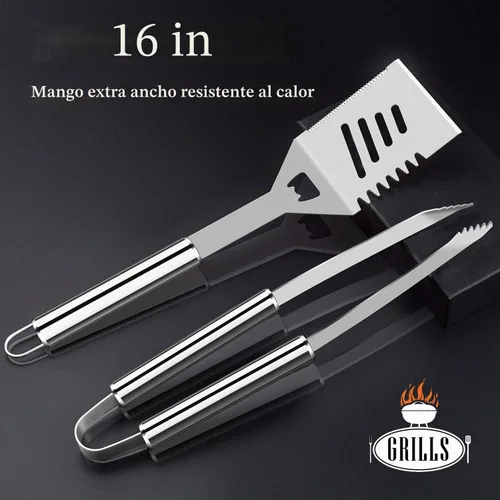 Miniatura 2 de ROMANTICIST Juego de 26 herramientas de parrilla de acero inoxidable, accesorios de parrilla de alta resistencia, regalos para hombres y papá, kit
