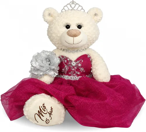 Miniatura 11 de KINNEX COLLECTIONS SINCE 1997 20" Quince Anos Quinceanera Last Doll Osito de peluche con vestido (pieza de centro) ~ ARC16831-4 (azul bebé)