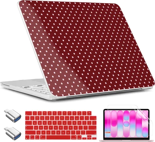 Miniatura 22 de TWOLSKOO Funda para MacBook Neo de 13 pulgadas 2026 A3404 A18 Pro Chip, carcasa rígida de plástico con adaptador tipo C, 2 fundas para cámara web