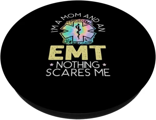 Miniatura 2 de PopSockets para cuidado de la salud paramédico de Soy una mamá y una EMT EMS PopGrip intercambiable
