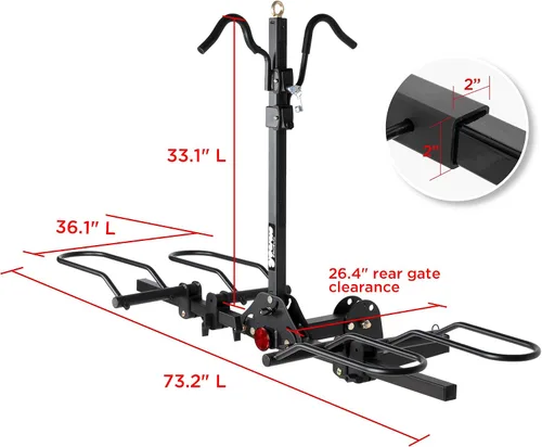 Miniatura 8 de Young 2 Bike Rack Basculante Montado en Enganche con Pedal Conveniente para Automóviles, SUVs y Camiones, Se Adapta a Enganches de 1.25" y 2