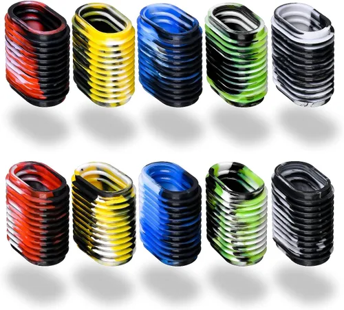LEO 10 piezas de goma para carrete de pesca, funda antideslizante para perilla de cebo de cebo 5 pares en paquete de 5 colores (5 colores mezclados)