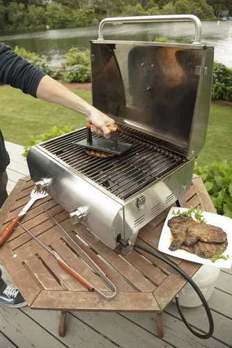 Miniatura 4 de Lodge LPGI3 - Parrilla/plancha reversible de hierro fundido, 20 x 10.44 pulgadas, color negro y Cuisinart CGPR-221 prensa de hierro fundido