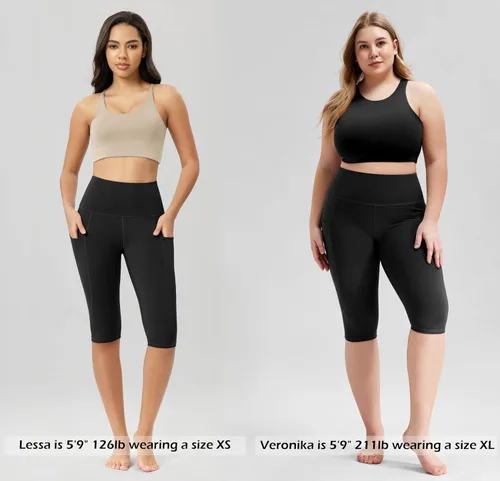 Miniatura 2 de ODODOS - Leggings tipo capri de mujer, no se traslucen y modelan el abdomen, con cintura alta y bolsillos para hacer yoga, atletismo, ejercicio