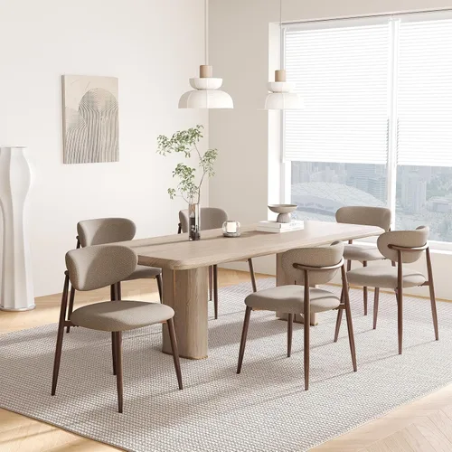 Miniatura 27 de MALOL Juego de 2 sillas de comedor, sillas de cocina con respaldo curvado con patas de metal y almohadillas antideslizantes, silla de comedor