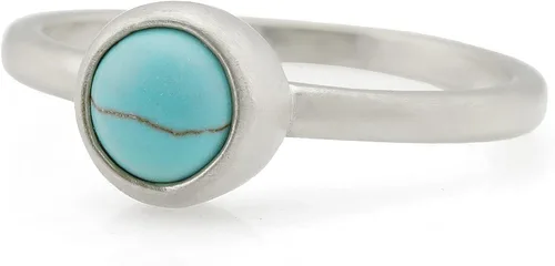 Miniatura 7 de Turquoise Bezel Ring - 14k Gold - Elegant December Birthstone Bridal Ring - Simple Stackable Design