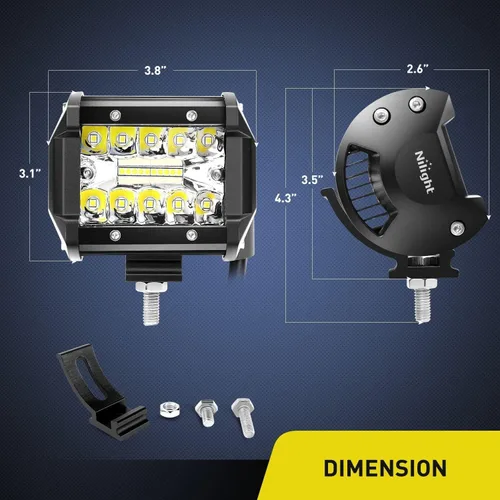 Miniatura 2 de Nilight 20 unidades de cápsulas LED de 4 pulgadas y 60W, barra de luz de inundación y foco combo de triple fila, lámpara de conducción para techo