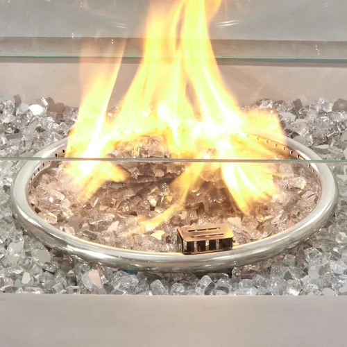 Miniatura 7 de COSIEST Mesa cuadrada para fogata de propano para exteriores, base de maceta de piedra sintética gris de 35 pulgadas, quemador de acero inoxidable