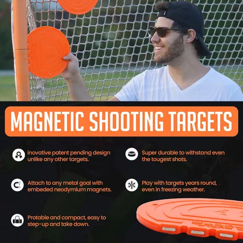 Miniatura 2 de Top Shelf Targets Paquete de 4 objetivos magnéticos de hockey – Ayudas de tiro duraderas de 8 pulgadas para redes de hockey y lacrosse