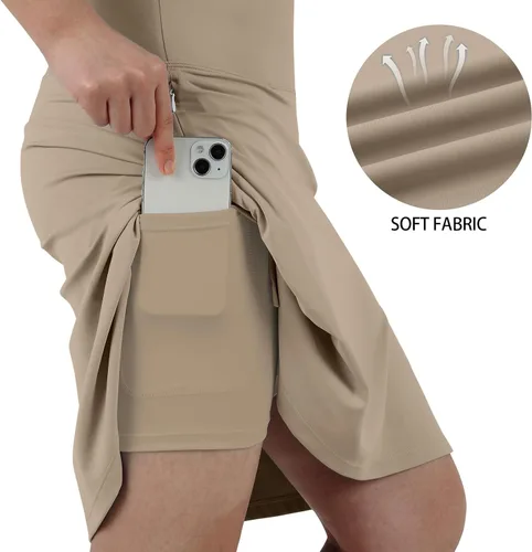 Miniatura 67 de ANIVIVO Faldas pantalón para mujer de 20 pulgadas de longitud a la rodilla, faldas deportivas de pickleball para tenis, golf y pickleball