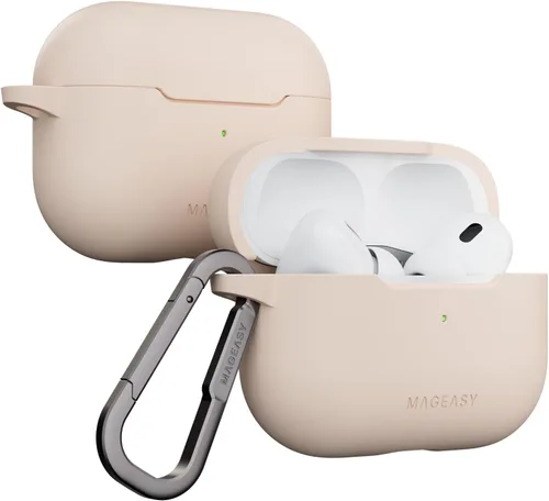 Miniatura 11 de MAGEASY Funda diseñada para estuche de AirPods Pro 2 - Funda protectora a prueba de golpes para AirPods Pro y Pro 2, resistente a las manchas, suave