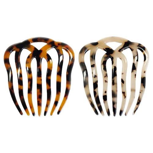 Miniatura 4 de Twist Hair Side Comb Hollow Out 7 Teeth Acetate Antistatic Hairpin Vintage Tortoise for Shell Barrette C
