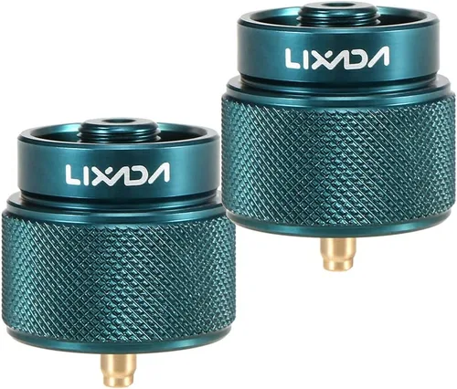 Miniatura 9 de LIXADA Adaptador de estufa de camping 1L de propano al aire libre pequeño tanque entrada EN417 Lindal salida de la válvula Verde (1 paquete)