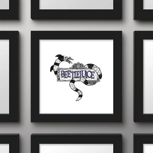 Miniatura 2 de Trends International Gallery Pops Beetlejuice - Póster de pared con logotipo de gusano de arena, 12.00 x 12.00 pulgadas, versión de marco negro