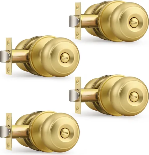 Miniatura 54 de Probrico - Perillas de puerta de negro mate, manijas de puerta con cerradura y perilla, manijas de puerta interior sin llave para baño y dormitorio