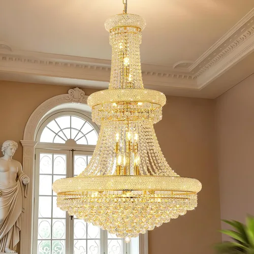 Miniatura 8 de Con lámparas de araña de cristal de With Light Forward para comedor, lámpara de araña de cristal moderna K9, lámpara de techo de lujo clásico