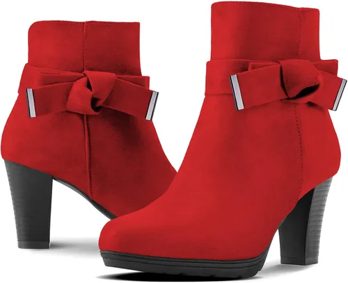 Miniatura 3 de mysoft Botines para mujer con tacón, tacón grueso apilado y cremallera botines para mujer