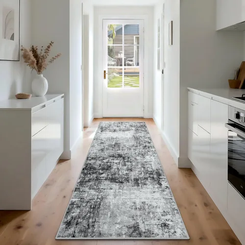 Miniatura 34 de Alfombra lavable de 4 x 6 pies para sala de estar, alfombra grande moderna para comedor y dormitorio, antideslizante, pelo bajo, 4 x 6 pulgadas