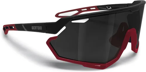 Miniatura 13 de Bertoni Gafas de sol deportivas para ciclismo MTB Running para hombres y mujeres en TR90 lente ancha antivaho mod. ALPHA NUEVO Negro brillante/verde