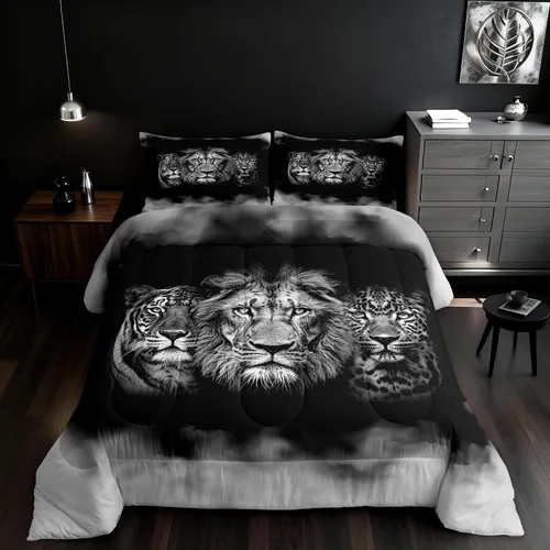 Miniatura 54 de Castle Fairy Juego de edredón con diseño de gato lindo para niños, tamaño twin, juego de ropa de cama con hojas de flores, luna, noche y cielo