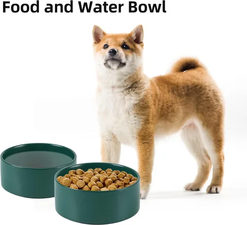 Miniatura 4 de Havniva Cuenco de cerámica antideslizante para comida y agua para perros de raza pequeña y mediana de 6.1 pulgadas, cuenco para mascotas para Verde