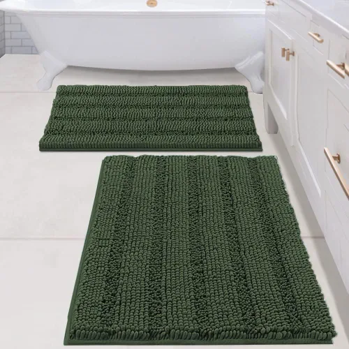 Miniatura 191 de H.VERSAILTEX - Alfombras de baño, juego de 2 piezas, alfombra de contorno para baño, juego de alfombras para inodoro, alfombra antideslizante