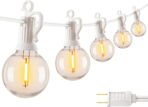 Miniatura 18 de Tira de luces G40 de 25 pies, con focos transparentes, con certificado UL para patios traseros, interiores y exteriores, negro, SYNCHKG061359