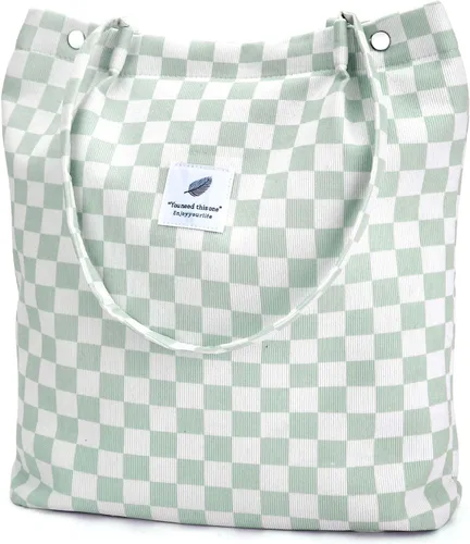 Miniatura 179 de Ayieyill - Bolsa de pana para mujer y niña, con correa de lona para colgar al hombro, bolsa con bolsillo