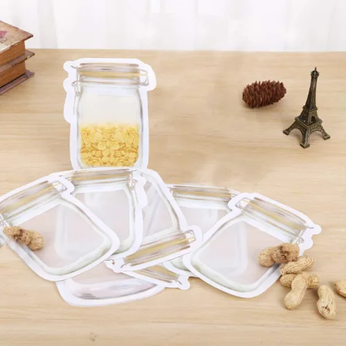 Miniatura 7 de anGrace Mason Jar Bags Amarillas, 20 Piezas Bolsas Reutilizables Herméticas para Almacenamiento de Alimentos a Prueba de Fugas Bolsas Ahorradoras