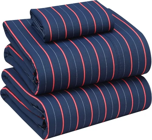 Miniatura 95 de RUVANTI Juego de sábanas divididas tamaño King de 100 % algodón para cama ajustable, 5 piezas, ropa de cama de tejido de percal suave y Guisante
