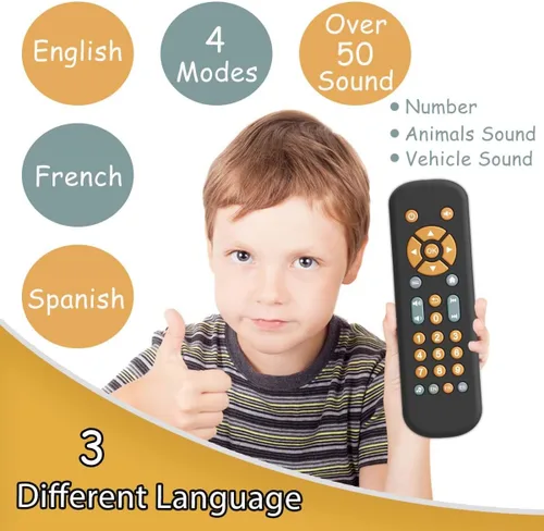 Miniatura 4 de Baby TV - Juguete de control remoto con luz y sonido realistas Baby TV Remote Control Toy with Music - English, French and Spanish 3 Language for