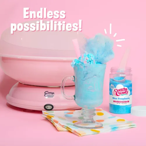 Miniatura 7 de Cotton Candy Express Floss Sugar Plus Conos con 3 frascos de plástico de 11 oz de chicle, manzana verde y azúcares para algodón de azúcar sabor piña