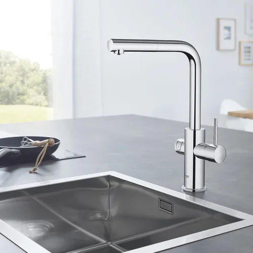 Miniatura 3 de GROHE Blue Home Starter Kit (Kitchen Mixer with Filter Function, for Bubble Water, WLAN, Extendable L-Outlet), Chrome, 31927001