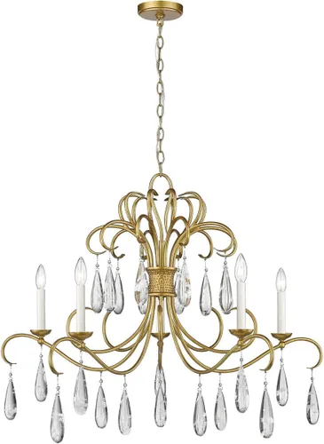 Miniatura 5 de Z-Lite Lámpara de araña Amara 3039-38GG, 5 luces, 300 vatios en total, oro dorado