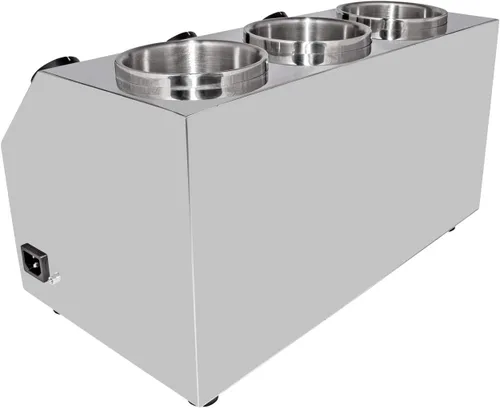 Miniatura 6 de ALDKitchen Dispensador de salsa Calentador eléctrico de salsa Calentador de salsa comercial Acero inoxidable 110 V (3 cabezas)