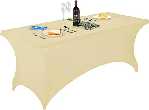 Miniatura 65 de FORLIFE - Funda de mesa de elastano, mantel ajustado de 4 pies para mesas rectangulares, funda elástica para patio, universal para bodas, banquetes