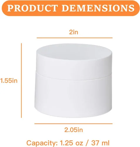 Miniatura 2 de Recipientes de plástico blanco para loción con forros interiores y tapas de cúpula para cosméticos de maquillaje, cremas, lociones, almacenamiento