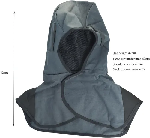 Miniatura 3 de RIVERWELD Capucha de soldadura Tela ignífuga Color gris para soldadores Match Soldadura Casco de soldadura Equipo de seguridad de trabajo Protección