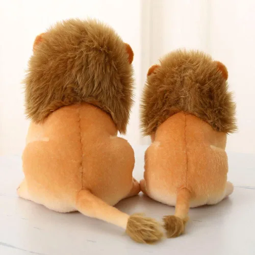 Miniatura 3 de Juguete de peluche de león, león de peluche dorado, animales de simulación de felpa de 11 pulgadas, regalos realistas de león de peluche para niños