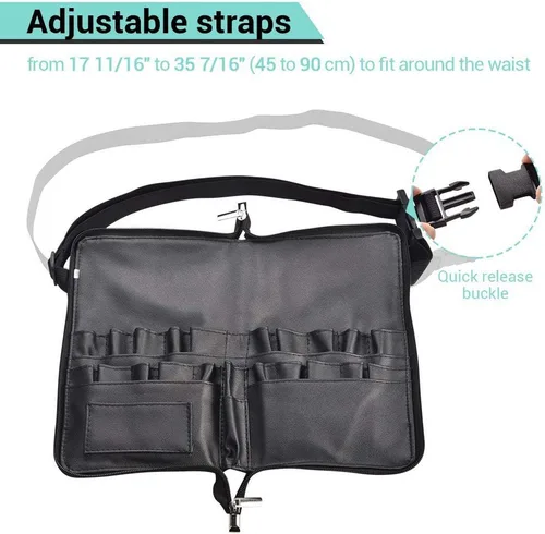Miniatura 5 de BYOOTIQUE 2 en 1 multi cepillo titular cintura cremallera bolsa profesional portátil plegable maquillaje cosmético bolsa con correa de cinturón