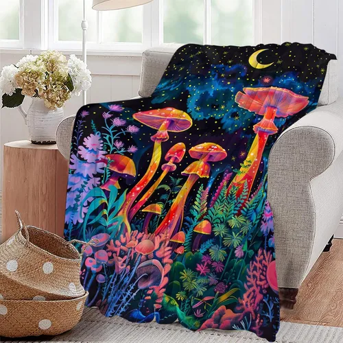 Miniatura 21 de Manta de Polilla Suave y Esponjosa de Vellón Gótico Mariposa Luna Mantas Decorativas Acogedoras y Cálidas de Franela de Felpa Regalos para Niños