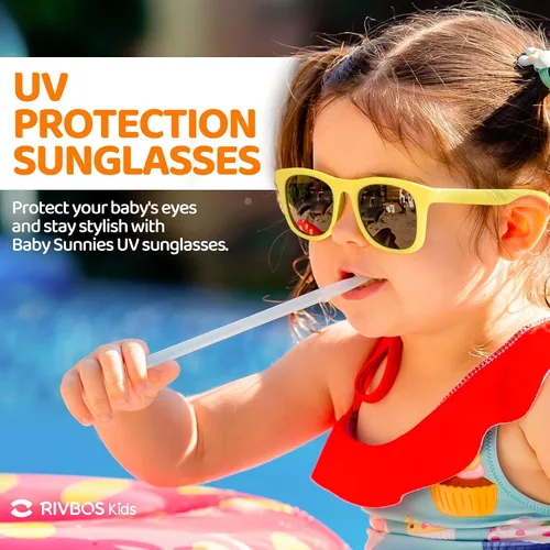 Miniatura 3 de RIVBOS Gafas de sol para bebés niños y niñas con correa UV400 polarizadas flexibles para niños pequeños, bebés y recién nacidos (0-24 meses) RBK0231