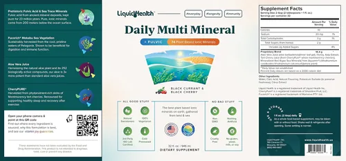 Miniatura 5 de LIQUIDHEALTH Suplemento líquido multimineral diario con ácido fúlvico, acuamina iónica a base de plantas, minerales oceánicos – apoyo inmunológico