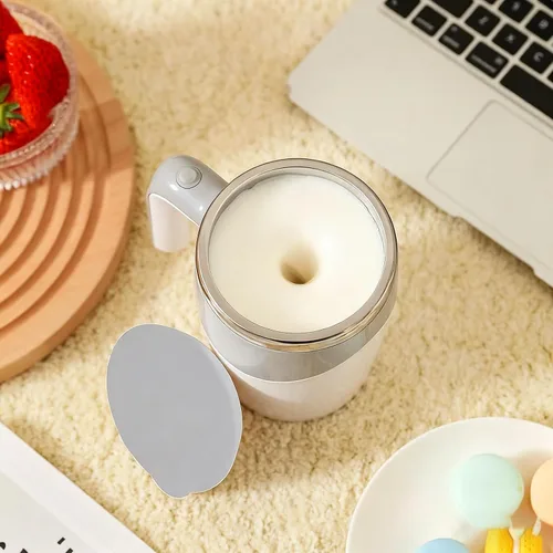 Miniatura 8 de Toycol Taza mezcladora giratoria con aislamiento automático automático y recargable - Taza de viaje USB para café/té/chocolate caliente/leche - 12.9