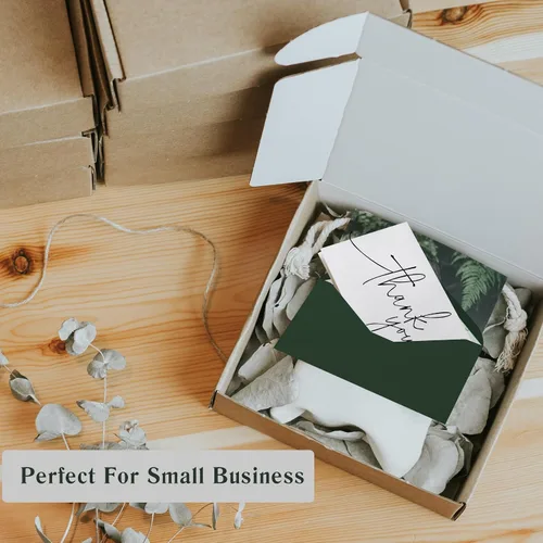 Miniatura 7 de Goefun 144 tarjetas de agradecimiento con sobres, paquete a granel de 4x6, notas en blanco verdes con diseños elegantes, perfectas para bodas, baby